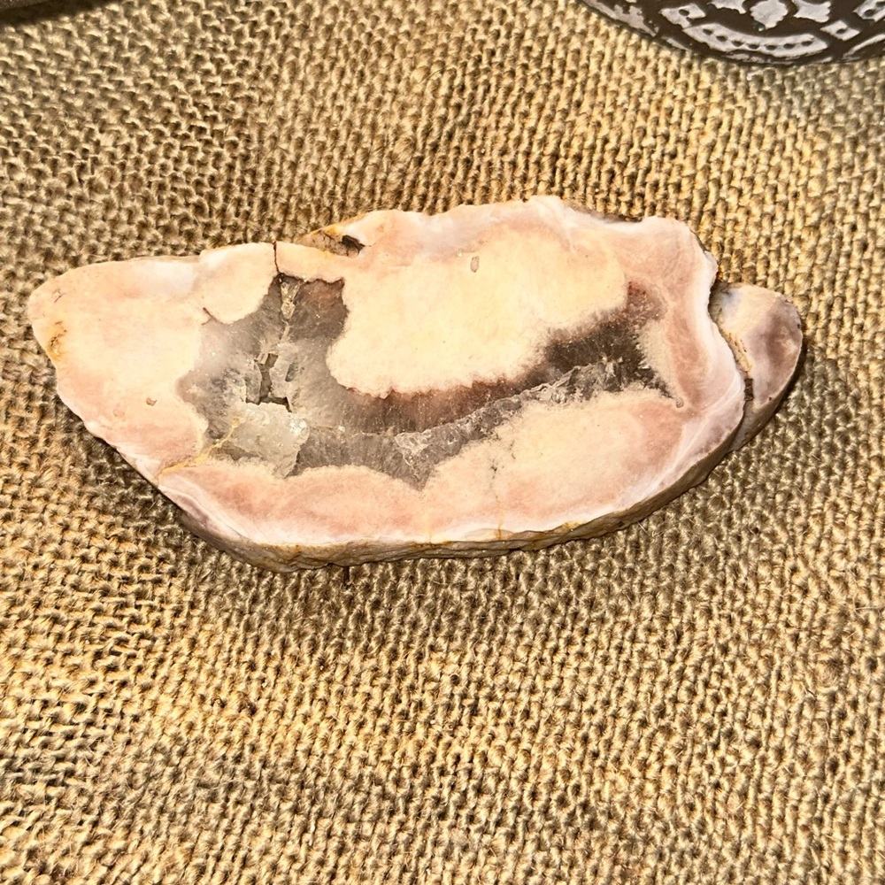 Pink Amethyst Slab with druzy centre